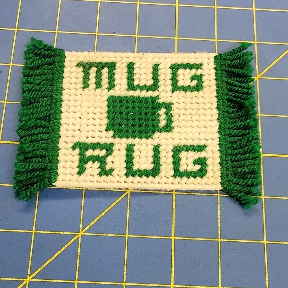 Vintage Handmade Mug Rug 5 x 3.5